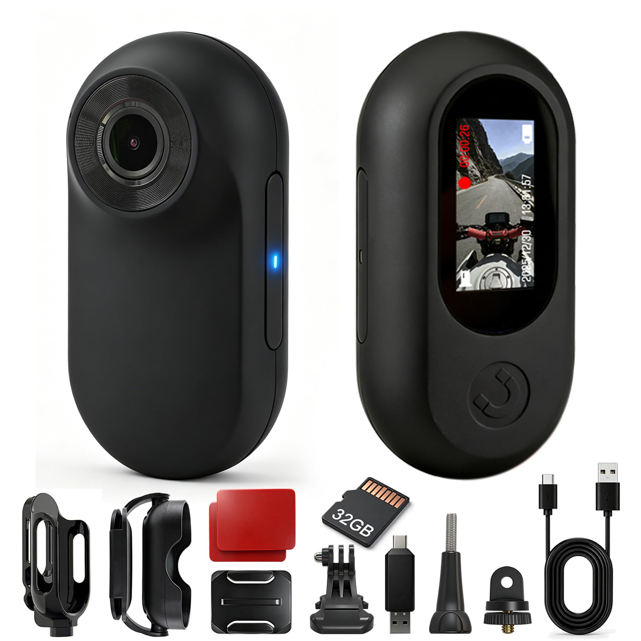 Action CAM con Clip Magnético(Negro)