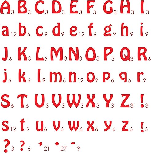 Miniatura 4 de Paquete de bandada de transferencia termoadhesiva de letras frías de 1 12 pulgadas, 6 hojas rojas (rojo, 1 12 pulgadas)