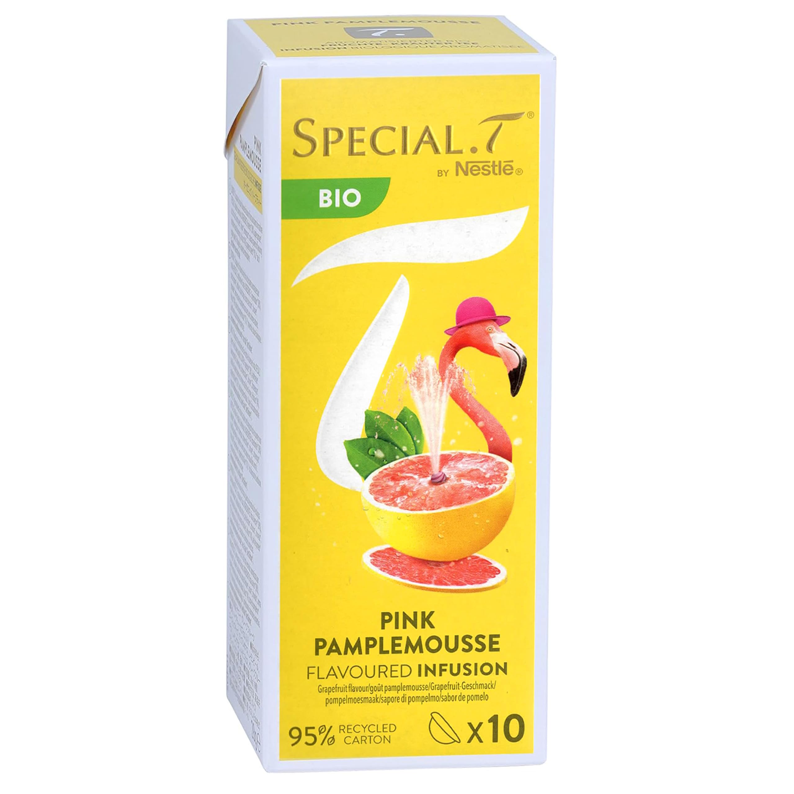 Spécial T 30 capsules - Mélange d'agrumes Bio - Pamplemousse rose, verveine et sorbet citron - 10 capsules par paquet - pour machine à thé Nestlé - Infusion de thé