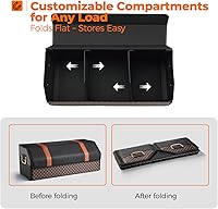 Vista 6 de Car Organizers and Storage - Trunk Organizer for Suv Car,Car Trunk Leather Storage Box,Extra Large,Magnetic Lid,Collapsible and Adjustable
