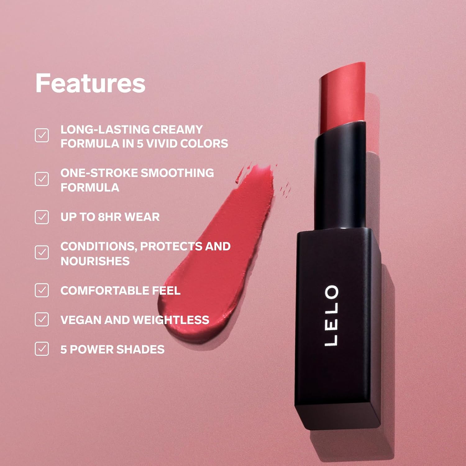 LELO MAKEUP - STYLO Lipstick - Creamy Matte Lipstick for Women, Long Lasting - 03 REBEL