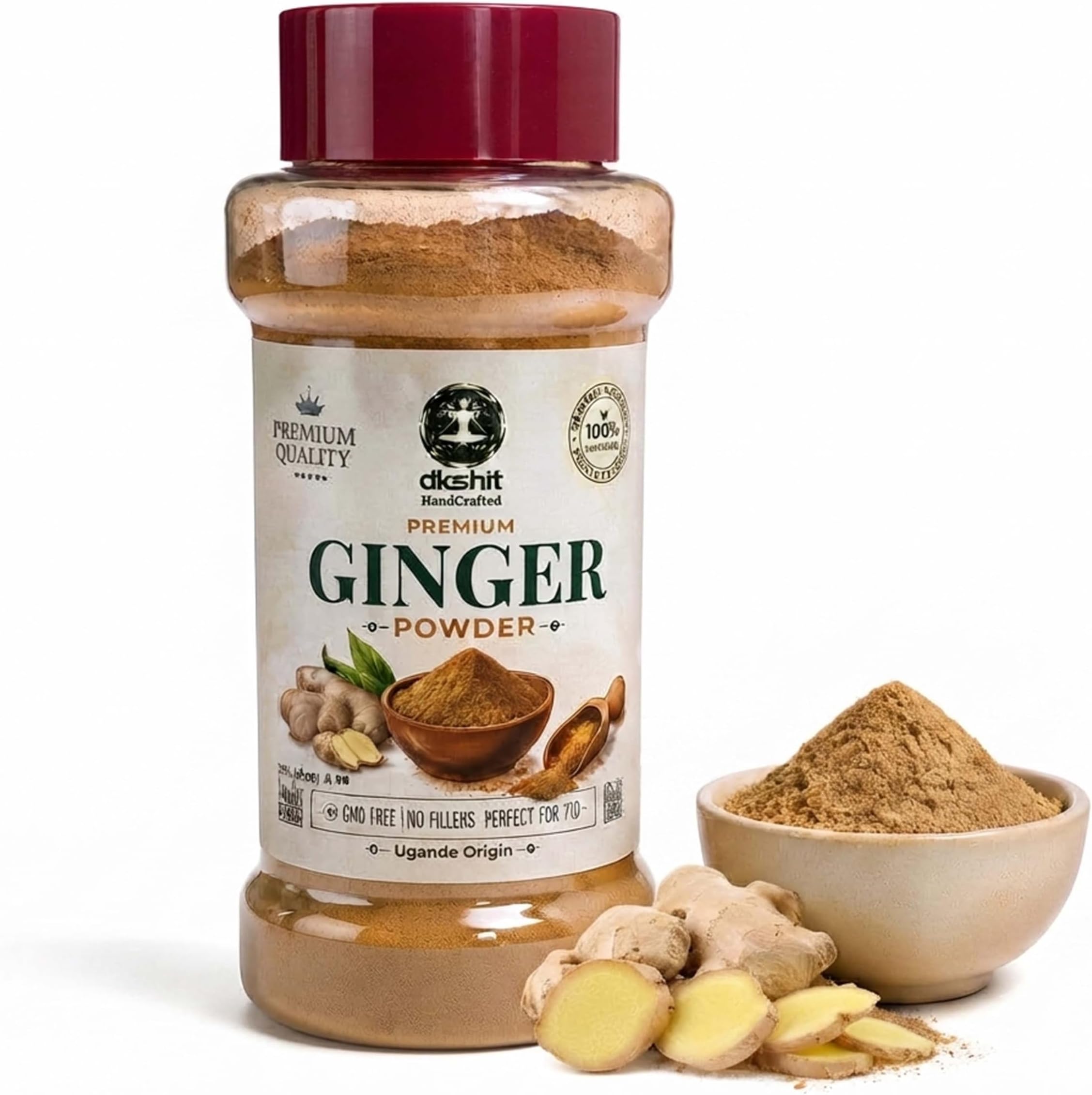 4oz Ginger powder, Jengibre En Polvo, 100% Natural Dried Ginger Roots Powder, Hot & Spicy, No Additives, Non-GMO. by Akshit