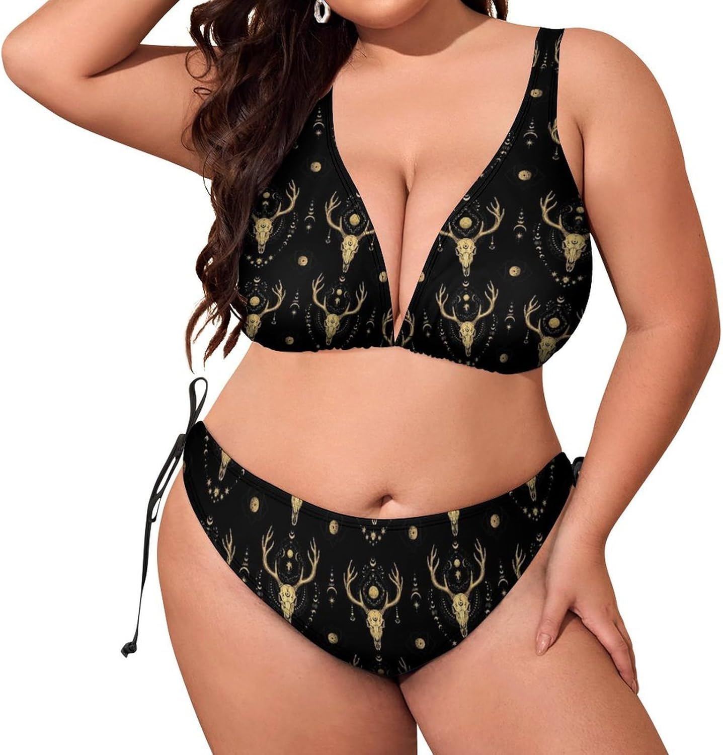 Women's Plus Size 2 Piece Swimsuit Halter High Waist Bikini Set Bathing Suit