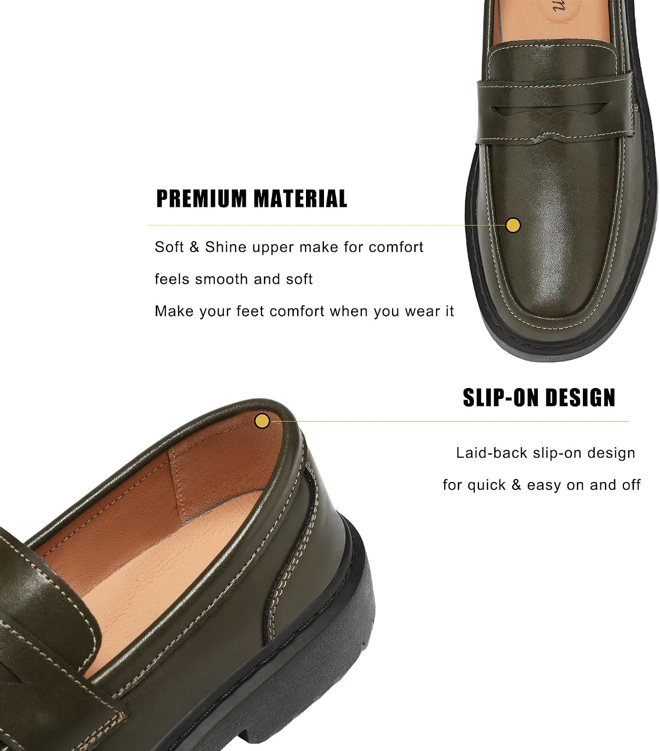 BEAUSEEN Women's Penny Loafers Slip On Comfortable & Lightweight Driving Moccasins Casual Office Work Flats Cute Business Dress Shoes