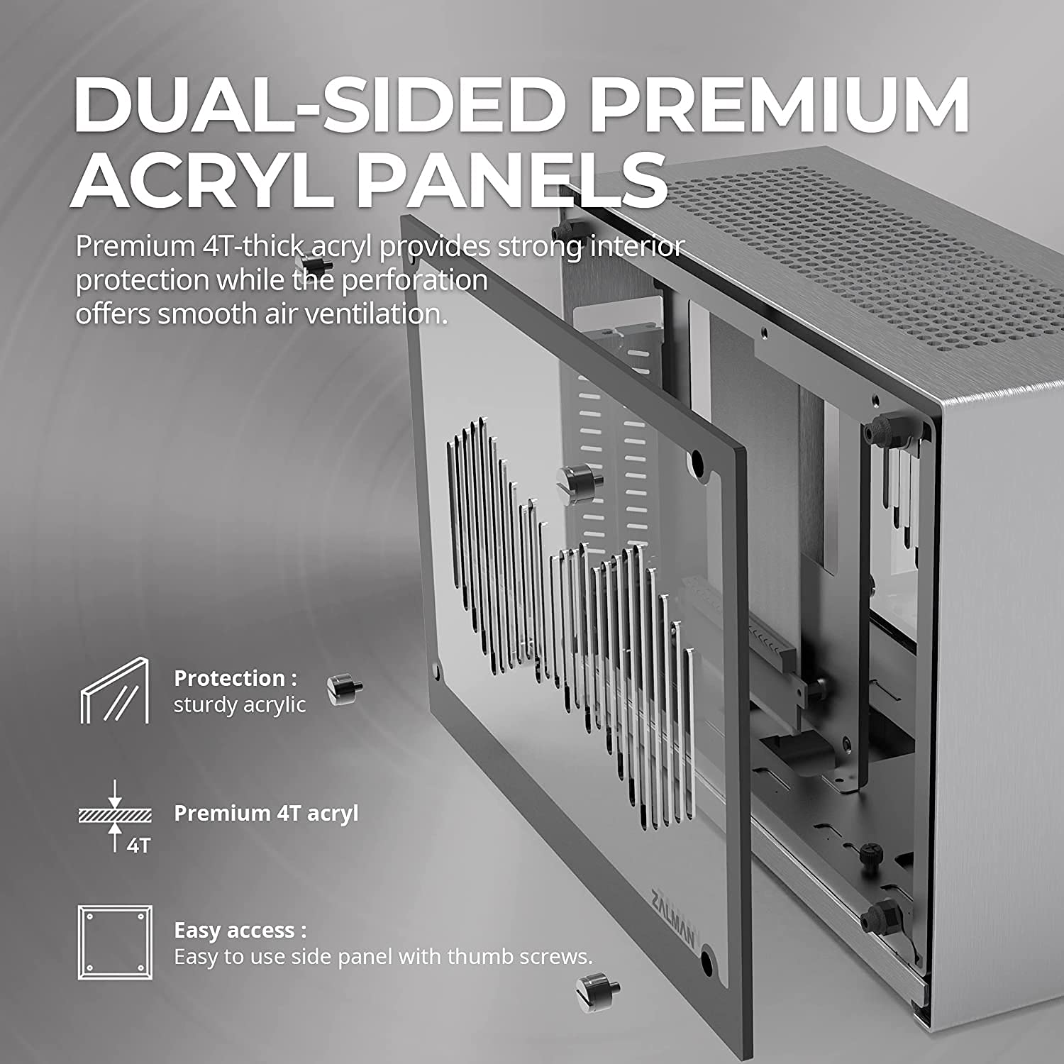 Buy Zalman M2 Mini ITX Case w/ PCIe Riser, Brushed Aluminum Small Form ...