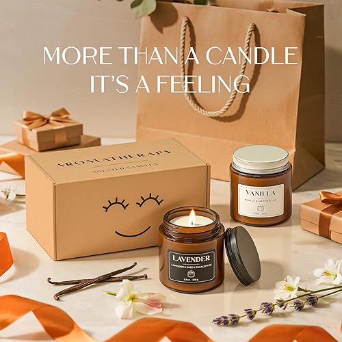 Miniatura 7 de NORVENCE Juego de velas perfumadas de regalo, velas para aliviar el estrés para el hogar, juego de velas de soja de alta calidad, velas para mujeres