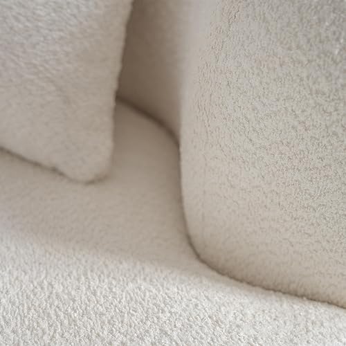 Miniatura 8 de Acanva Moderno sofá modular curvo para sala de estar, sofá modular minimalista y cómodo de tela boucle para apartamento, oficina en casa, 114