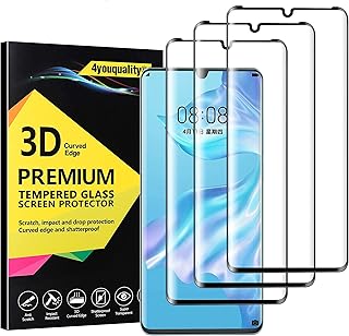 4youquality [3-Pack[Full Coverage] Screen Protector for Huawei P30 Pro, Tempered Glass Film [Full-Coverage][LifetimeWarranty][Anti-Scratch][Anti-Shatter]
