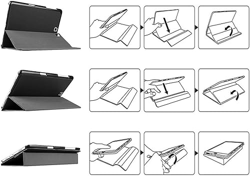Miniatura 8 de Fintie Smart Book - Funda para Samsung Galaxy Tab A 9.7 (SM-T550, SM-P550), soporte delgado que admite tres ángulos de visión con función de apagado