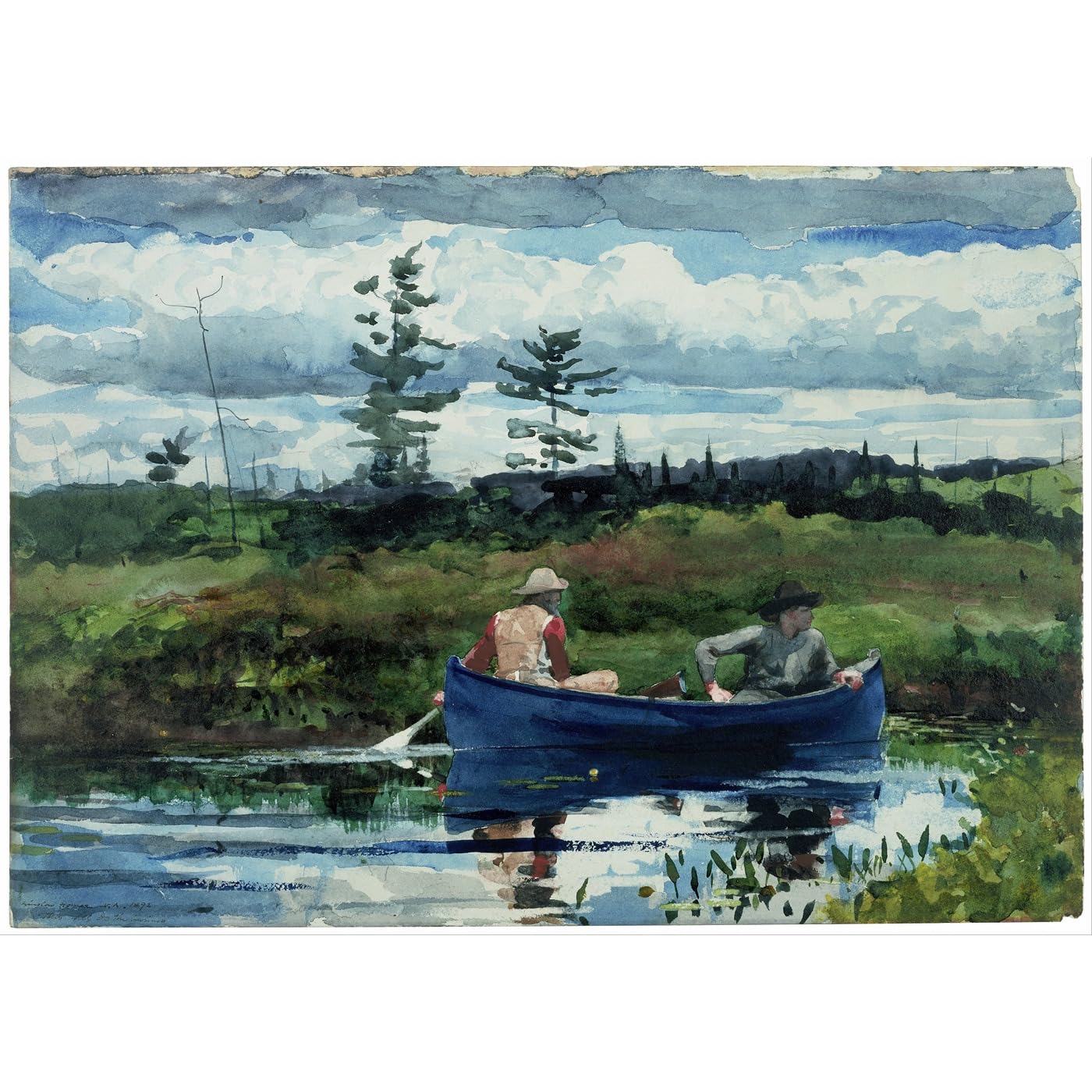 Impression giclée Homer Le bateau bleu affiche art 76x101