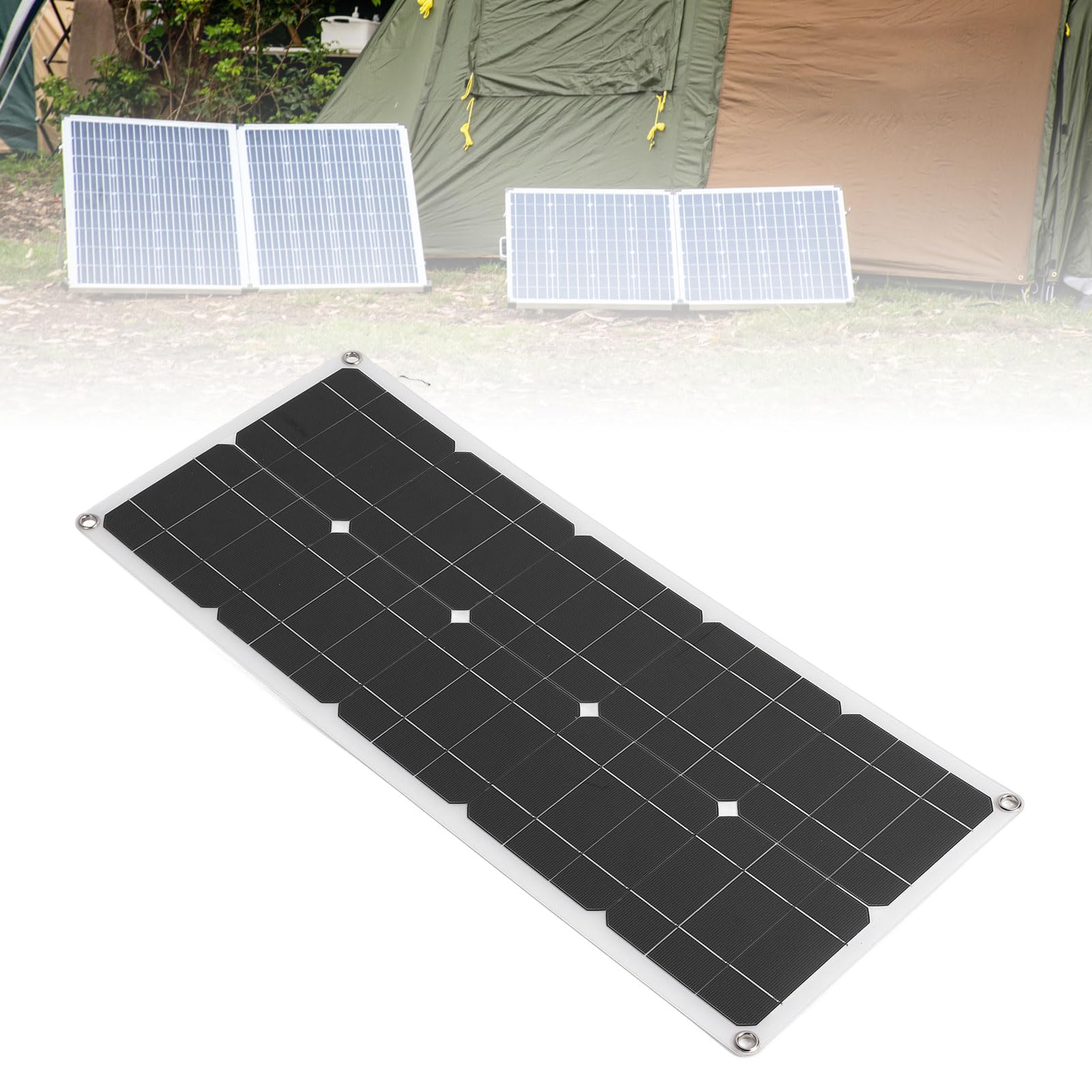 BRRNOO Panel Solar Monocristalino 100W con Cargador OBD, Ideal para Camping