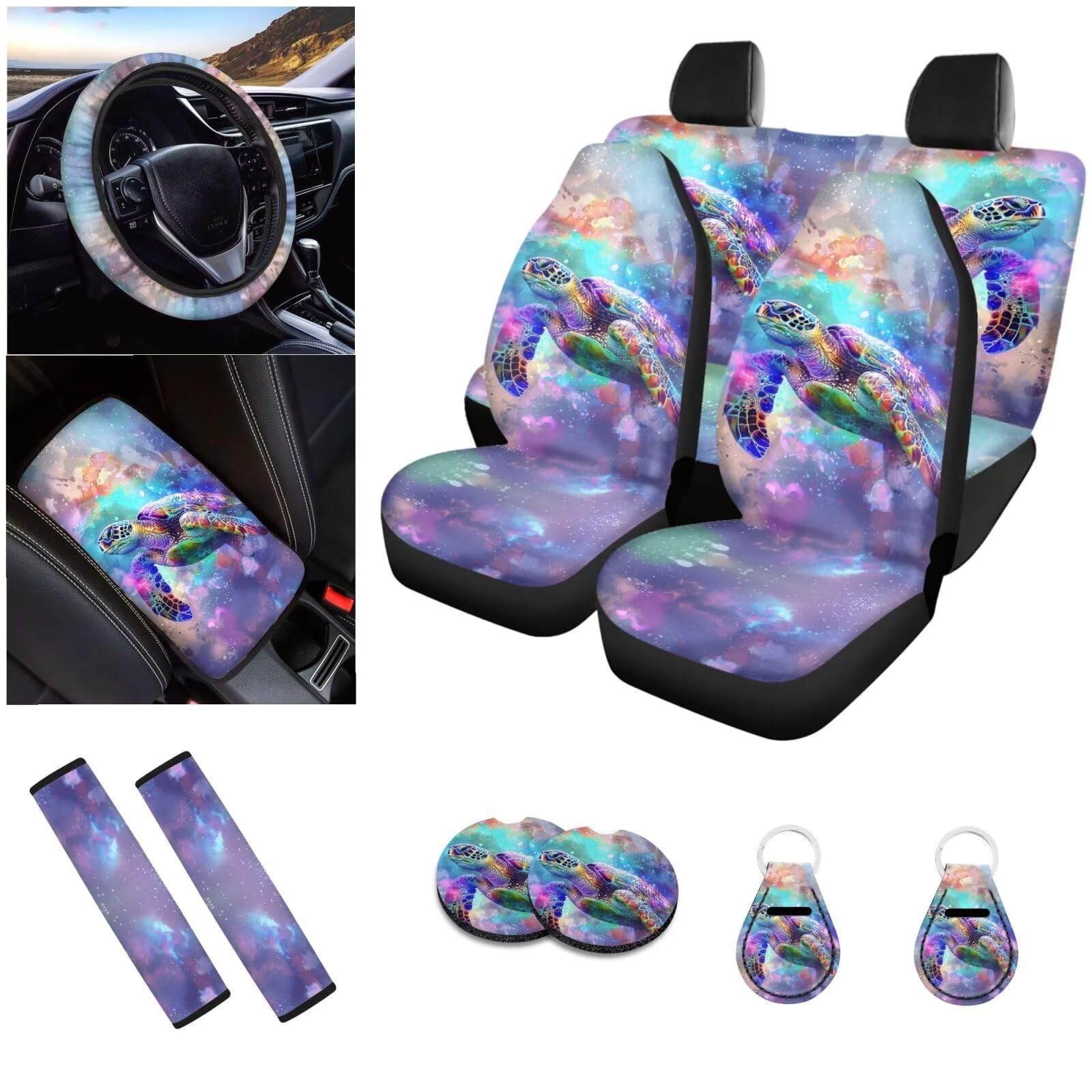 Amazon Sunflower Back Seat Covers Custom Sunflower Serape Printed