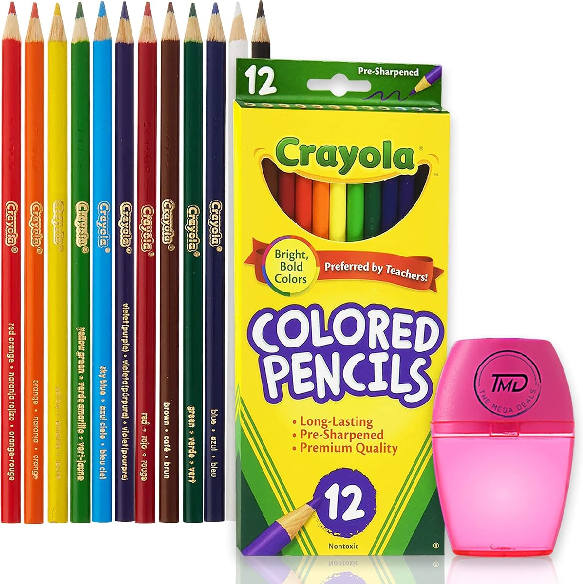 The Mega Deals Colored Pencils for Adults, 12 Vibrant & Smooth Color Pencils for Adult Coloring Books, Non-Toxic Coloring Pencil Set with Sharpener, Art Supplies for Teens & Adults (Gift Pack)
