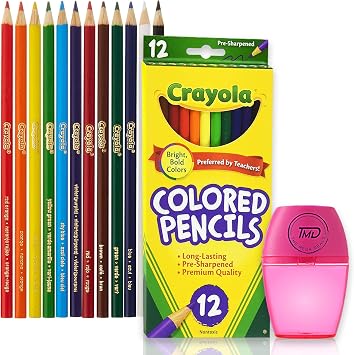 The Mega Deals Colored Pencils for Adults, 12 Vibrant & Smooth Color Pencils for Adult Coloring Books, Non-Toxic Coloring Pencil Set with Sharpener, Art Supplies for Teens & Adults Gift Pack
