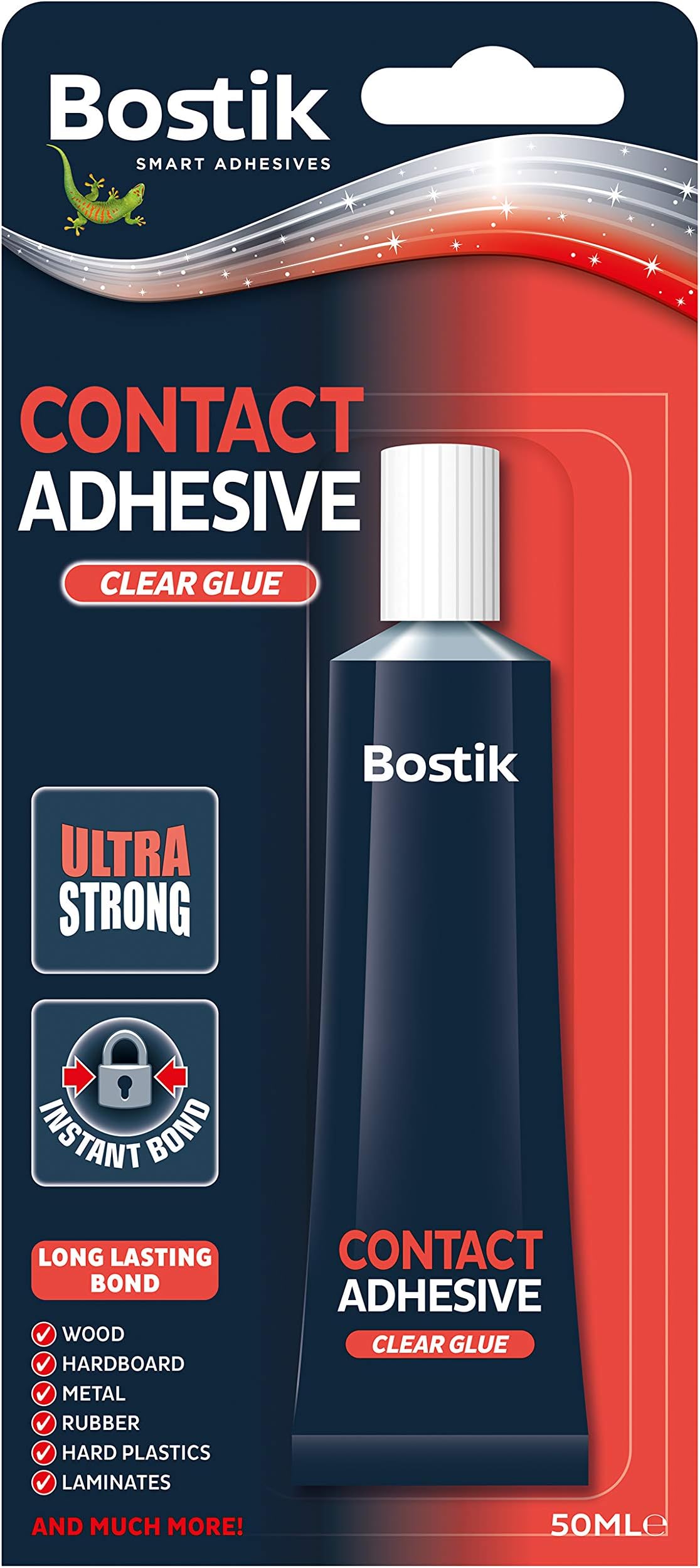 Contact Adhesive, Instant Bond, Quick Drying, Colour: Clear, Size: 50ml Tube