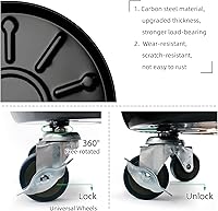 Vista 4 de Choclaif Organizador para plantas con ruedas, paquete de 3 soportes negros resistentes para plantas con ruedas universales, carrito redondo