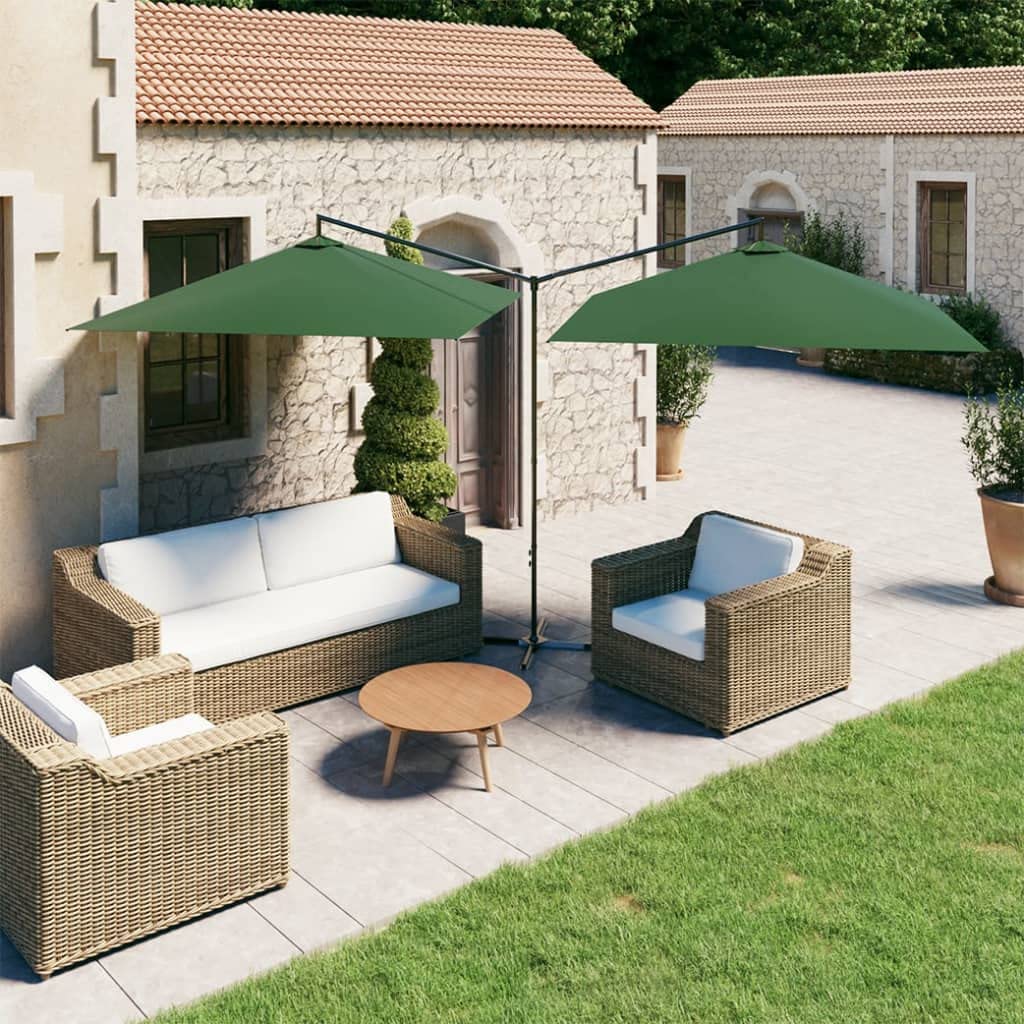 SYDE Podwójny parasol ogrodowy stalowy 600x300 cm