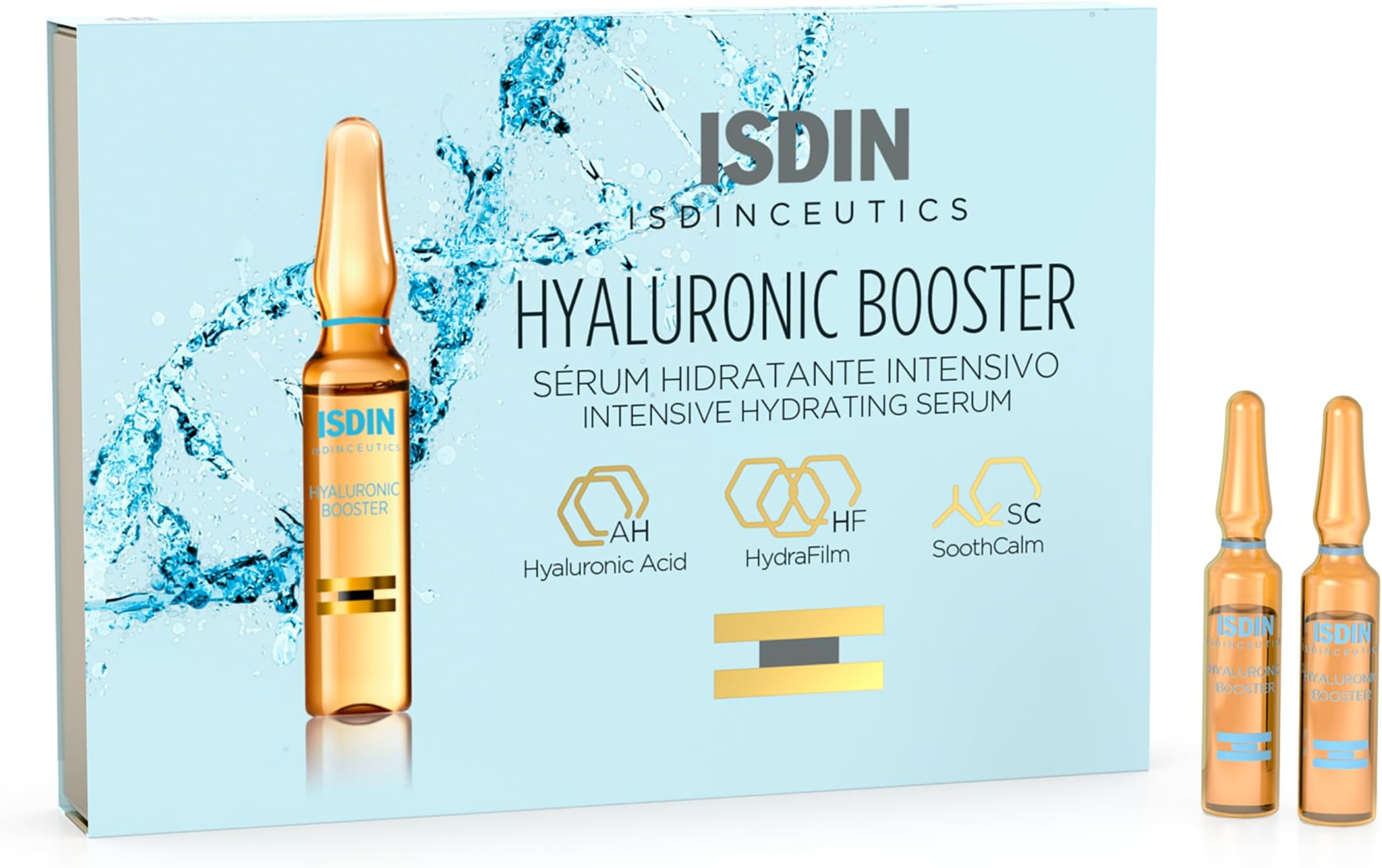 ISDIN Isdinceutics Hyaluronic Booster (10 ampoules) | Intensive hydrating and soothing serum
