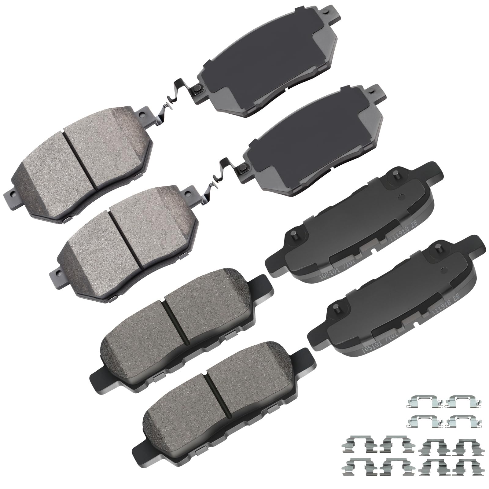 cciyu D969 D1393 Front &amp; Rear Professional Ceramic Disc Pads Set fit For 2009-2012 Murano