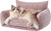 Vista 29 de Hollypet Cama para gatos, mullida, multifuncional, de doble capa, suave para mascotas, sofá ortopédico para gatos y perros pequeños, color rosa