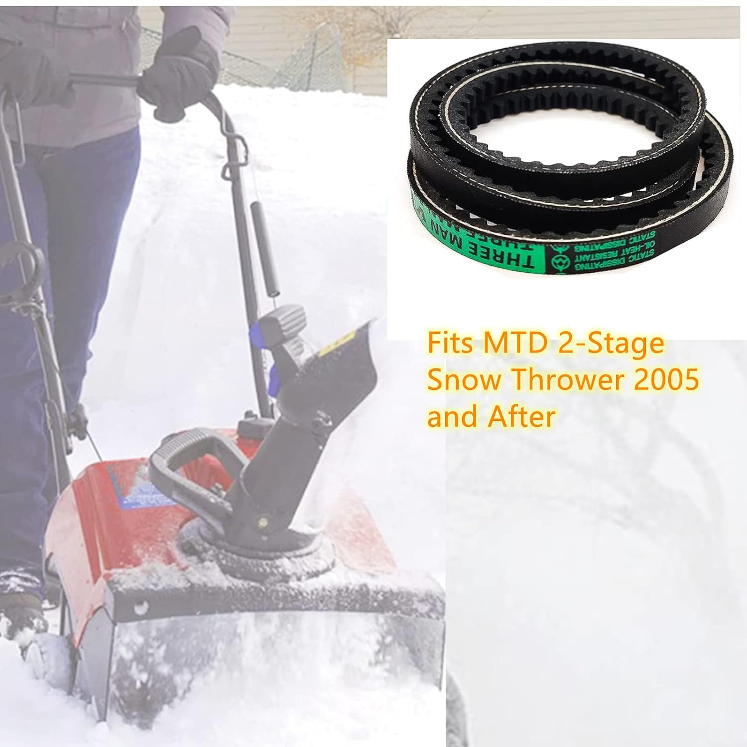 review 754-04050 954-04050 Auger Drive Belt for MTD Troy-Bilt Cub Cadet Huskee Yard Machines Yard-Man Bolens 2-Stage Snow Throwers 1/2