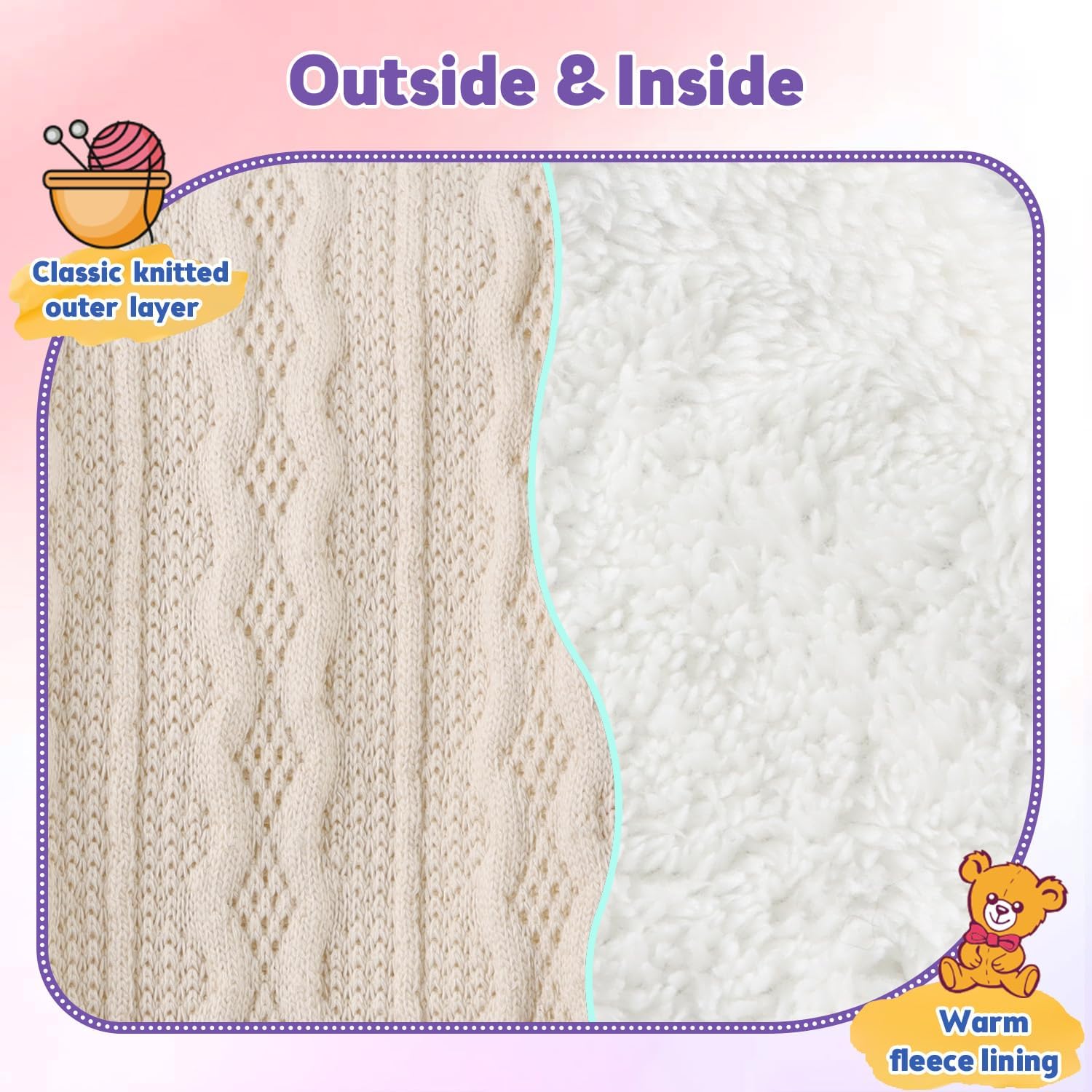 OMUKY Kids Scarf Fleece Warm Knitted Scarves for Girls Boys Toddler Cold Weather Soft Neck Warmer - Image 4