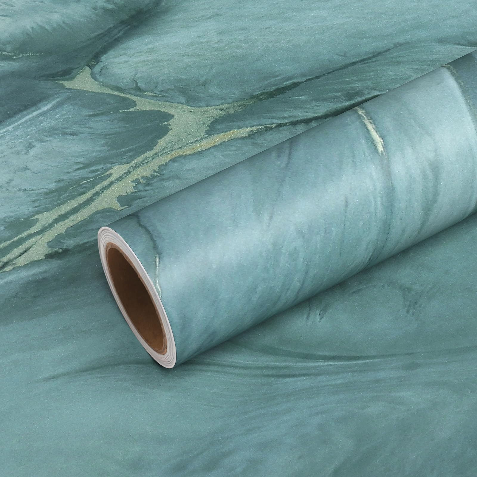 Papier peint marbre bleu sarcelle pour comptoir de salle de bain