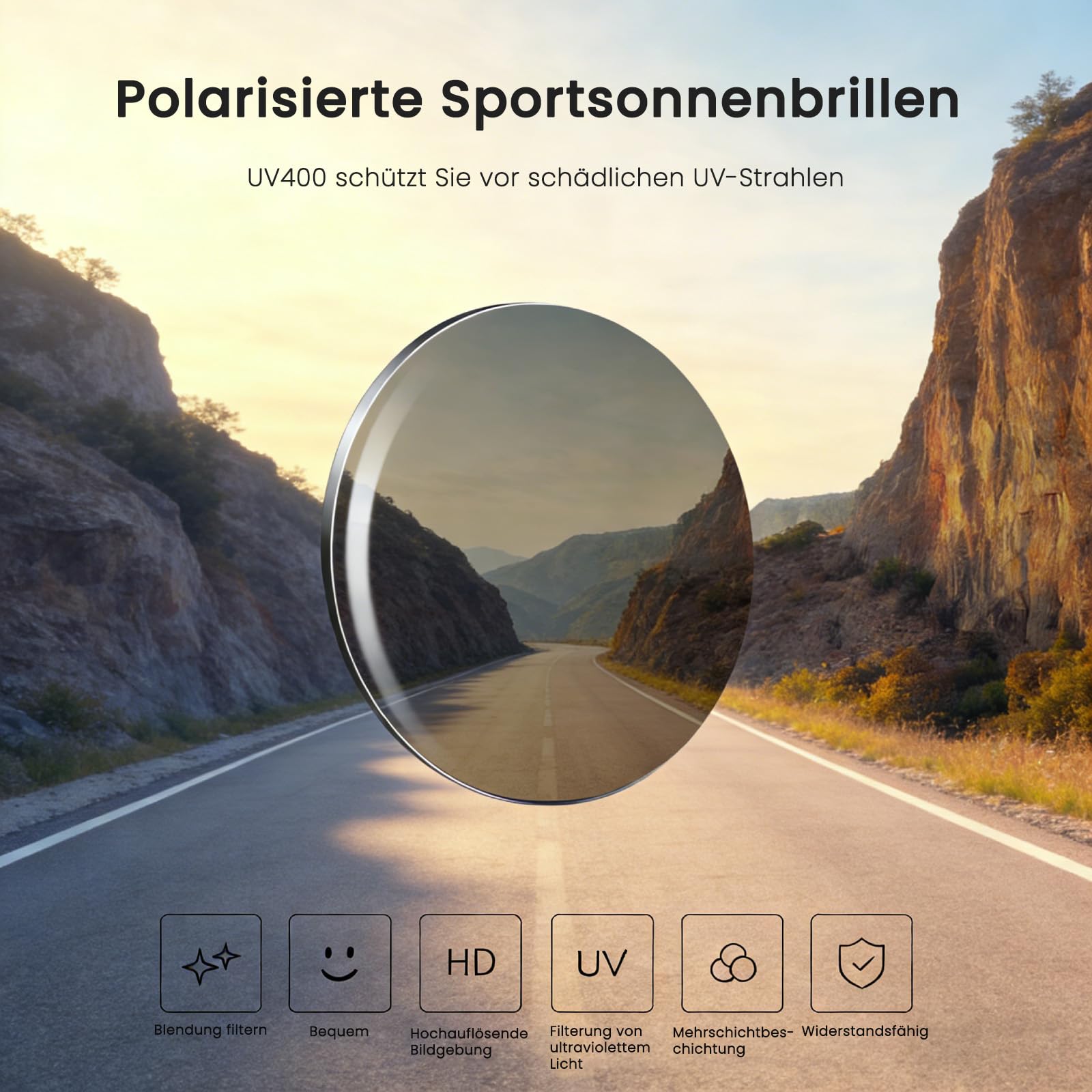 GoHZQ Polaryzacyjne sportowe okulary przeciwsłoneczne dla mężczyzn i kobiet, polaryzacyjne okulary przeciwsłoneczne z ochroną UV400, TR90, superlekkie oprawki, do jazdy na nartach, biegania