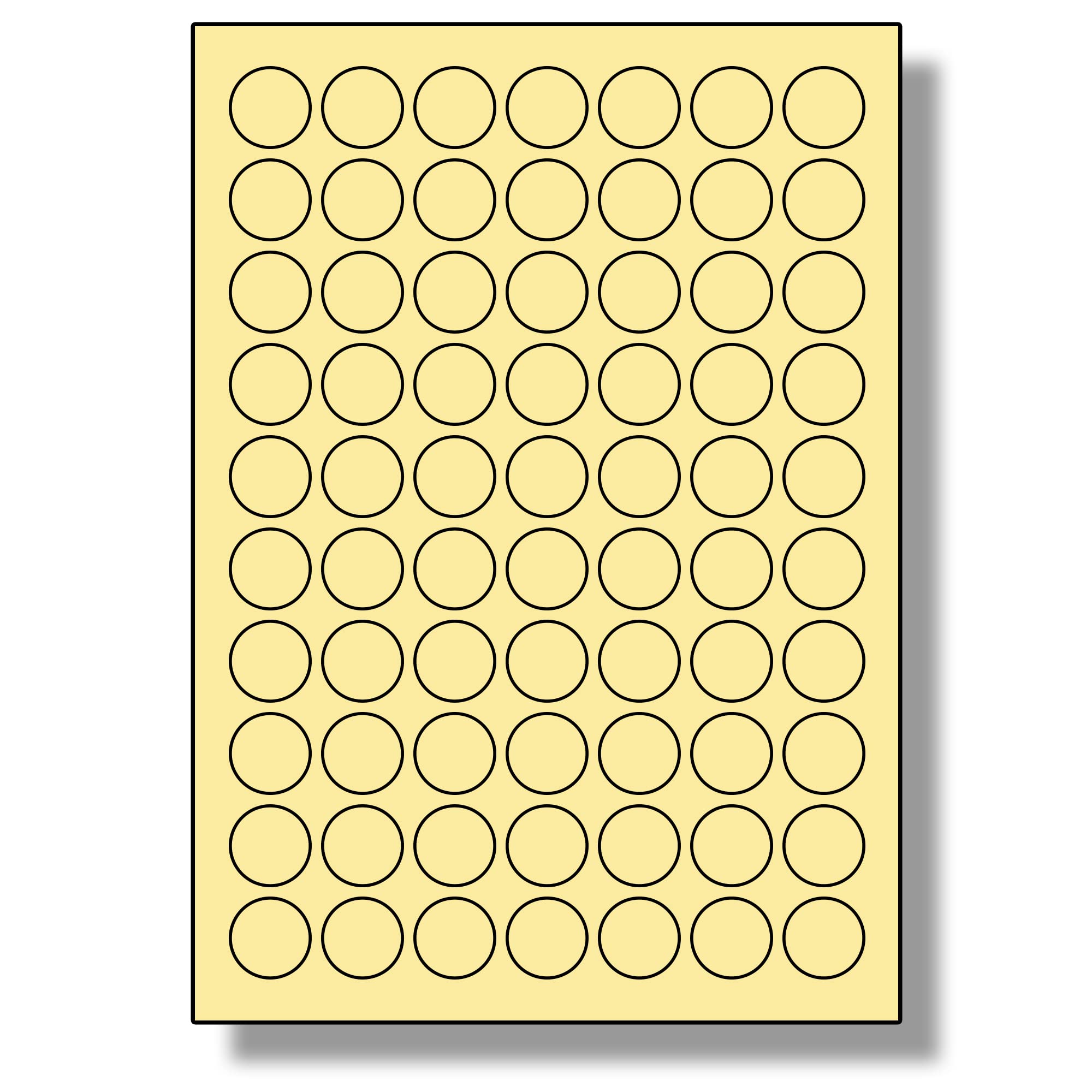 Label Planet® 70 Per Sheet, 50 Sheets (3500 Round Cream Labels). Round Coloured Paper Labels, 25mm Diameter, LP70/25R C.
