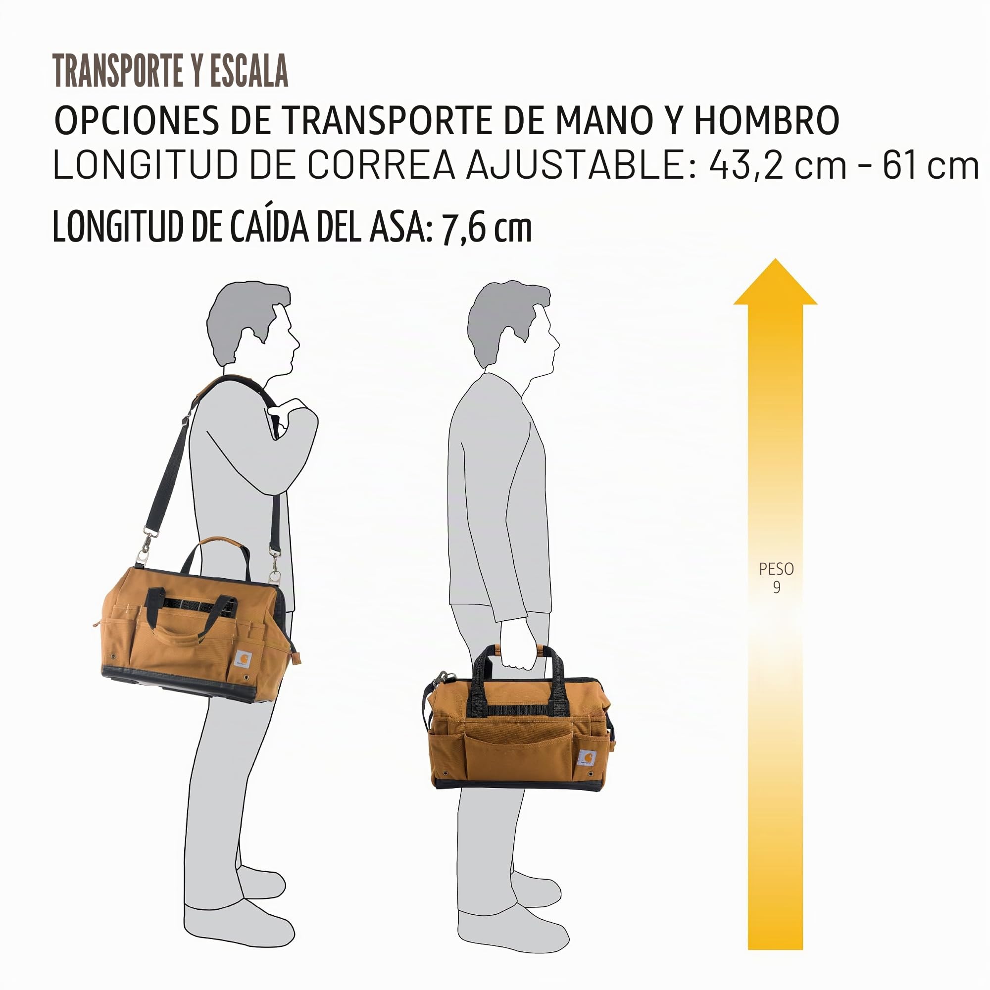 Carhartt Bolsa de herramientas en el sitio, duradera, resistente al agua, bolsa de almacenamiento de herramientas, peso pesado, 16 pulgadas, 30 bolsillos, marrón Carhartt