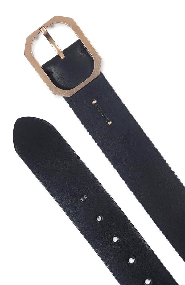 AllSaints Women's 1.7 Inch Leather Belt With Hex-Shape Buckle & Contour Strap, Adjustable Sizing by AllSaints - Image 4