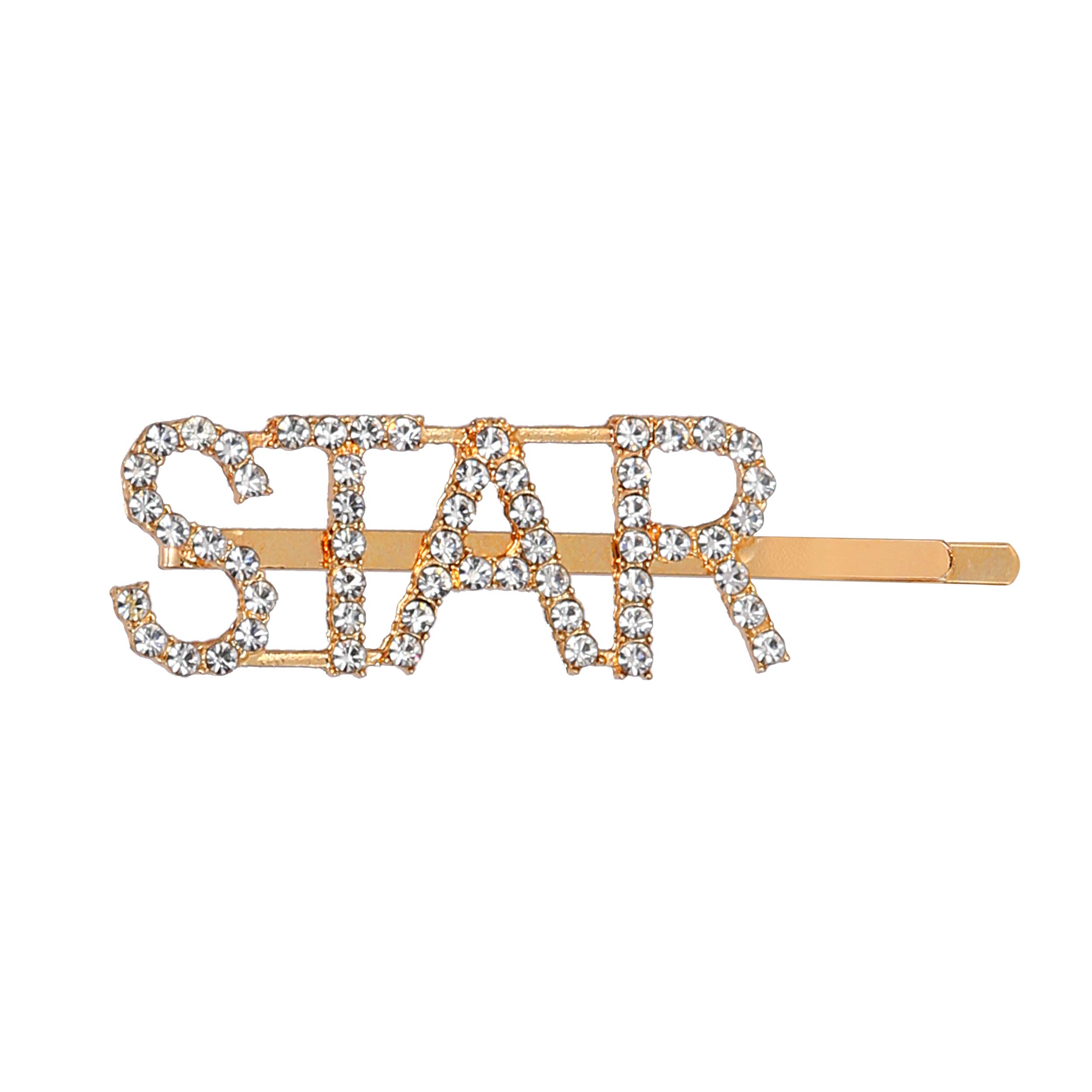 Women's Golden Crystal Hair Pin & Clip Combo, Elegant Set