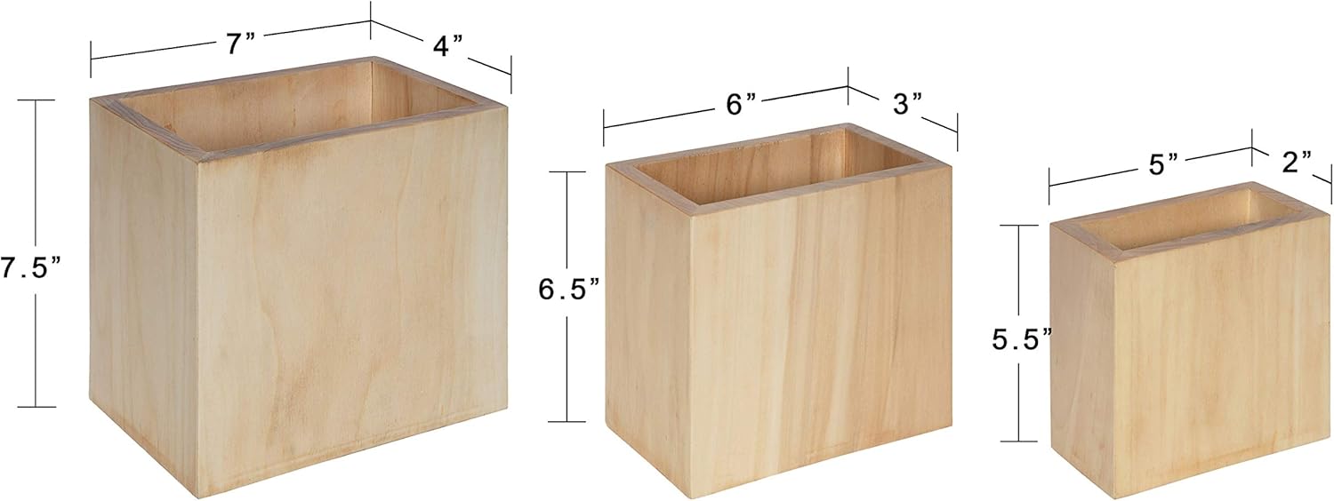 Kate and Laurel Domio Wall Hanging Planter Shelves, Set of 3, Natural Wood, Geometric Nesting Planter Collection