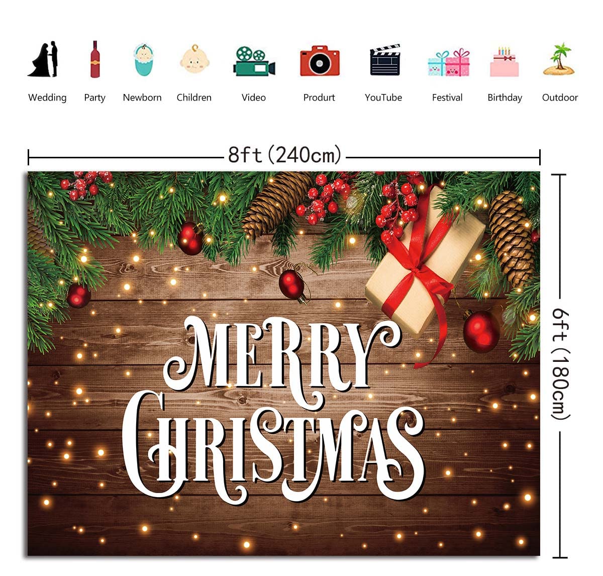 Weihnachts-Hintergrund Aus Vinyl – 2,1 X 1,5 M Fotohintergrund Für Party, Feier & Fotos