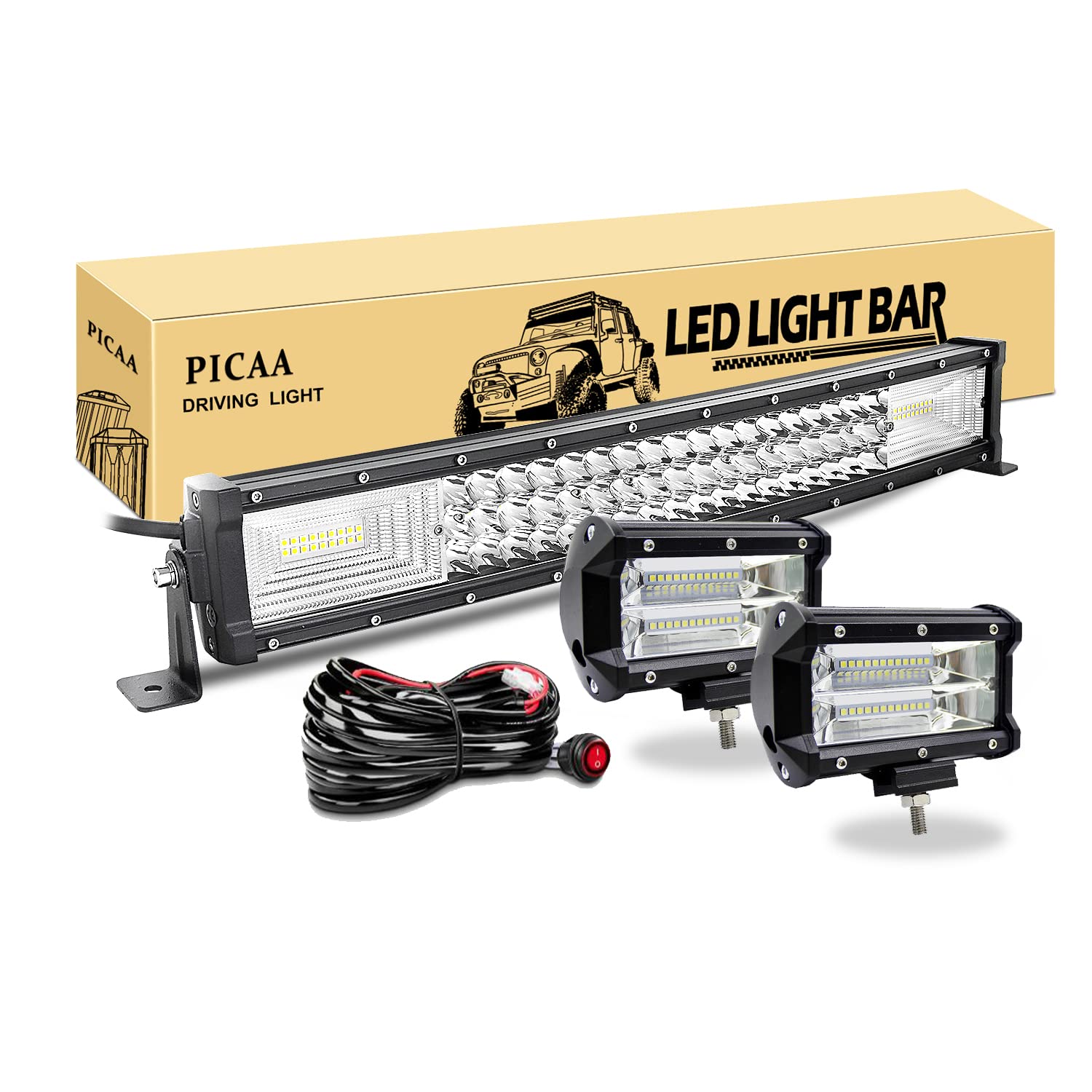 PICAA 22 Zoll LED Lichtbalken 270W – Spot/Flood Combo, IP67, Für Offroad & Arbeit