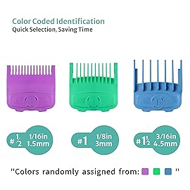 Magetic Clipper Guards Set Compatible with Most Wahl Clippers, Color Coded Clipper Combs Replacement - Guard Number: 1/2, 1 and 1 1/2 (Length: 1/16, 1/8 and 3/16 inch)
