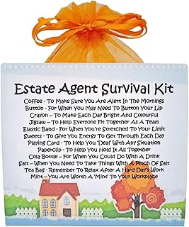 Kit de sobrevivência para agentes imobiliários – divertido presente inovador e cartão de felicitações alternativo/presente de aniversário, agradecimento/agente imobiliário/pai Natal secreto