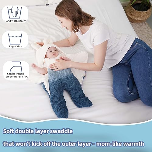 Miniatura 2 de Manta de algodón suave para recién nacido, para recién nacido, regalo de ducha neutro, para bebés, niñas y niños, diseñada para evitar que los bebés