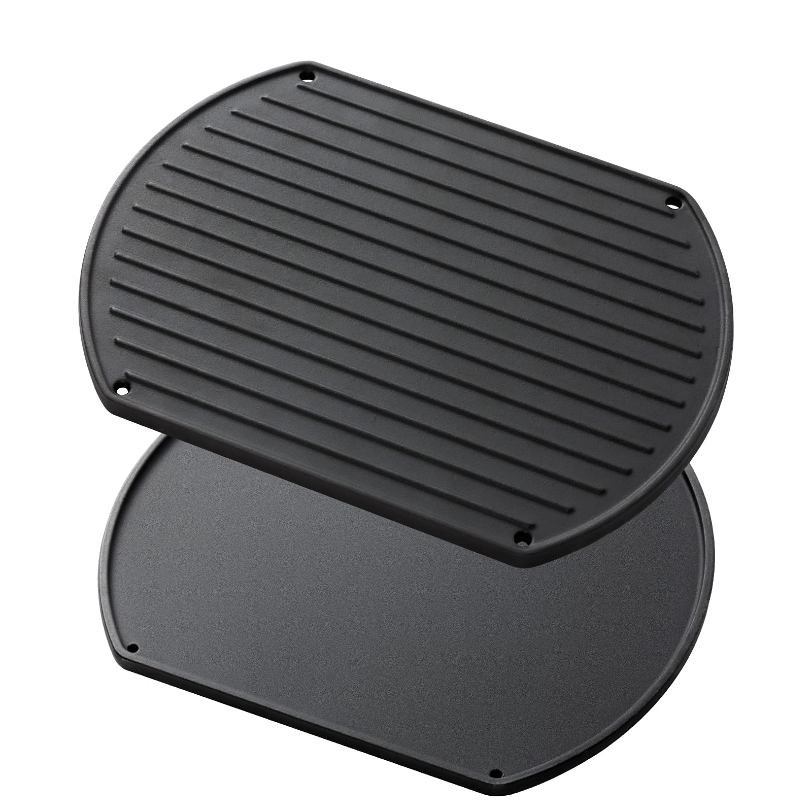 Charbrofire 13.3 Inch Reversible Replacement Parts for All Weber Grill Griddle Q Series Cast Iron 93395 Parts Weber Q200 Q220 Q2000 Q2200 Q2400 Q300 Q320 Q3000 Q3200 Weber Griddle Plate 1 Pack