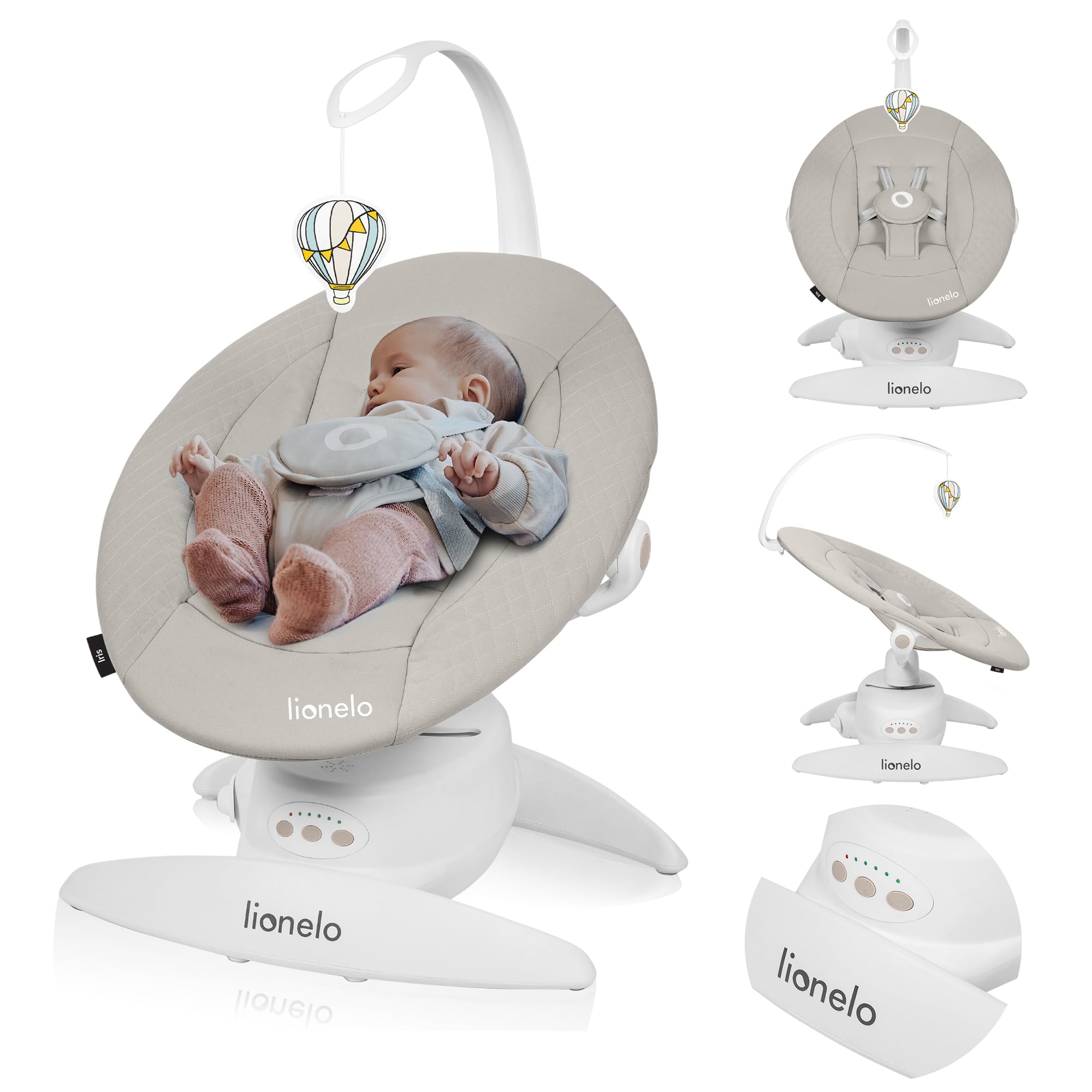 LIONELO Iris Transat SwingElectric 360° Rotatable for Babies