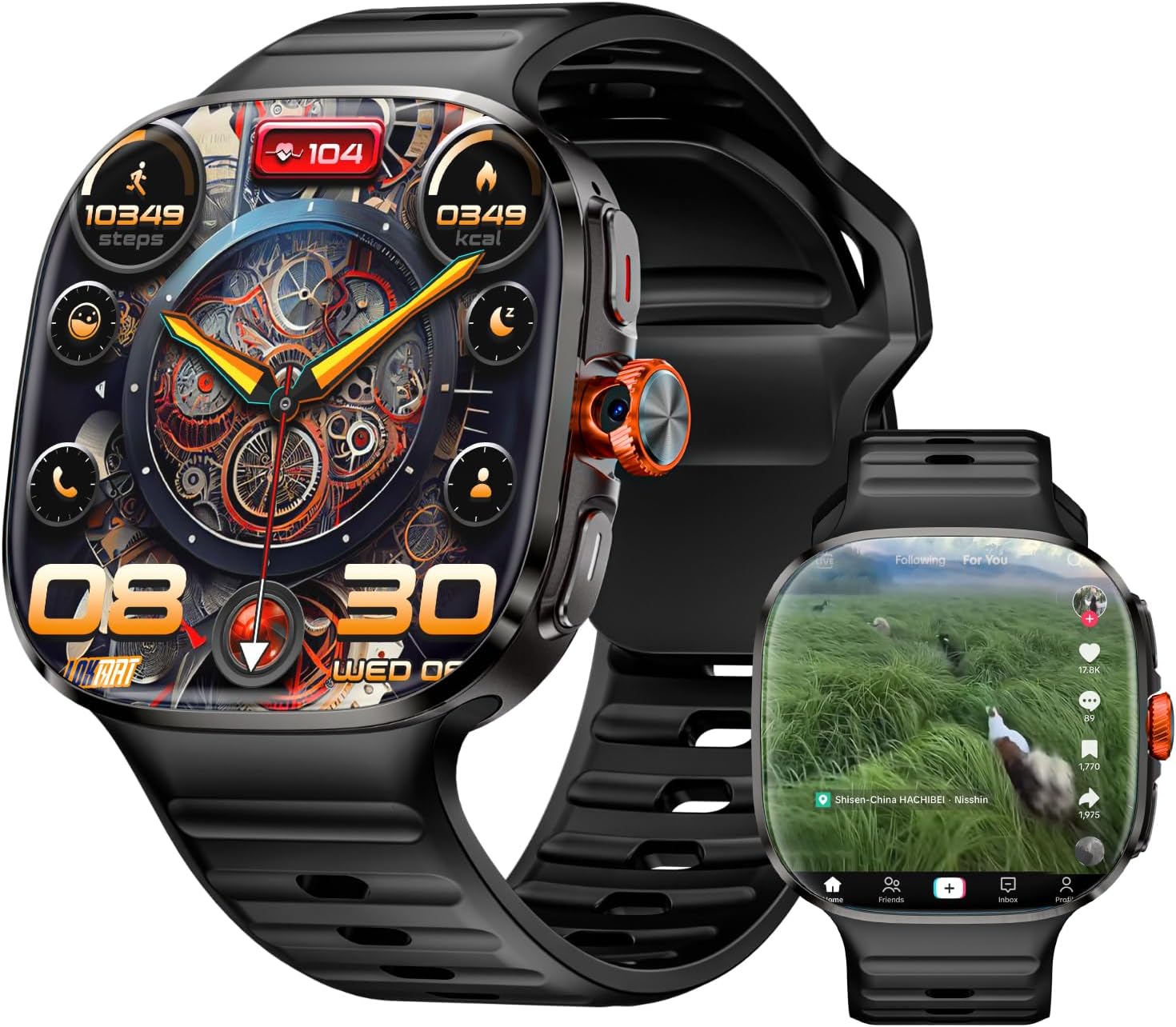 LOKMAT 4G SIM Card Android Smart Watch, 2.16” AMOLED Large Screen 3GB+32GB Smartwatch for Men Women with Rotating Camera WiFi GPS, 1150mAh Fitness Activity Tracker Watch (Black) LOKMAT 4G SIM Card Android Smart Watch, 2.16” AMOLED Large Screen 3GB+32GB Smartwatch for Men Women with Rotating Camera WiFi GPS, 1150mAh Fitness Activity Tracker Watch (Black)