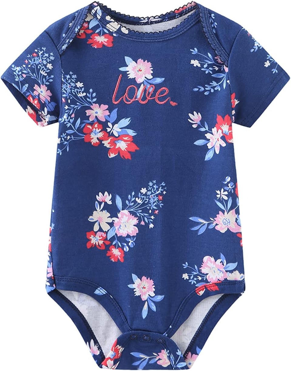 MAMIMAKA Baby Bodysuit Short Sleeve one-Piece Newborn Baby Clothes for Baby Boy and Girls