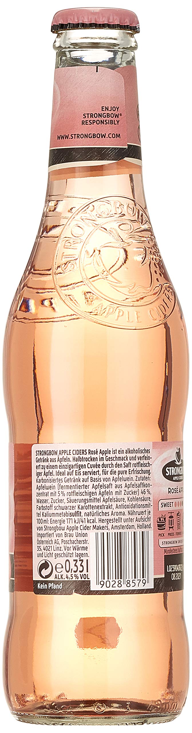 Strongbow Cider Rosé Apple 4,5% Vol. 6x4x0,33l