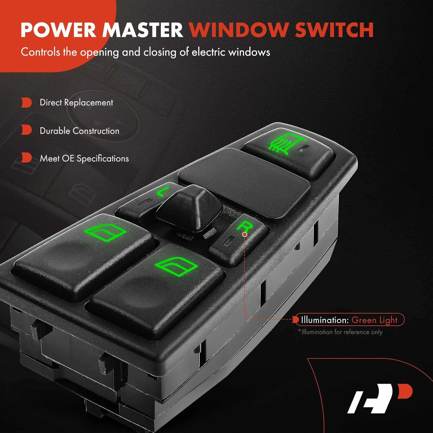 A-Premium Master Power Window Switch Compatible with Volvo Truck FH12, Front Left Driver Side, Replace# 20752917