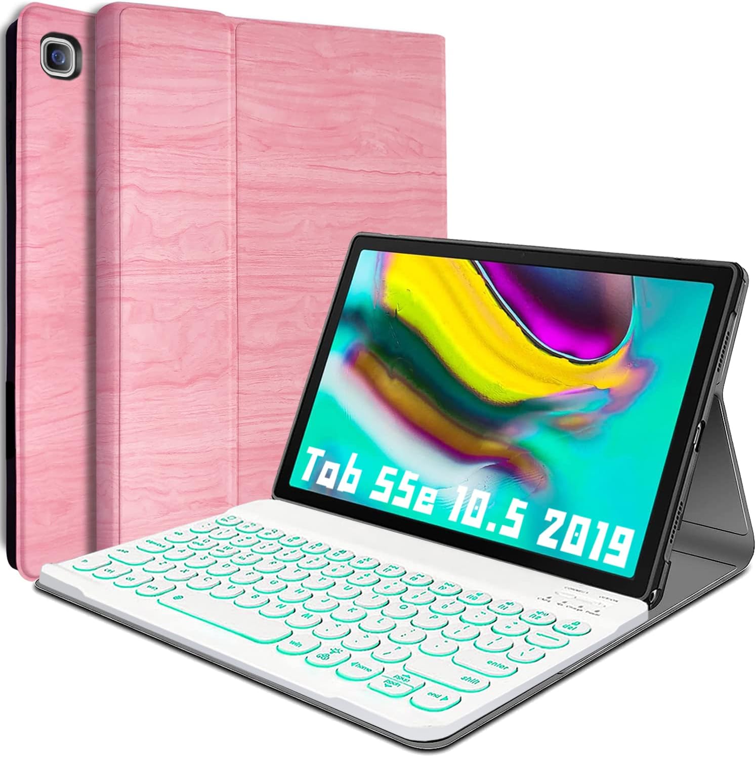 REAL-EAGLE Backlit Keyboard Case for Samsung Galaxy Tab S5e 10.5 Inch 2019(SM-T720/T725/T727), 7 Color Backlights Detachable Wireless Keyboard Case Cover for Samsung Galaxy Tab S5e 10.5" 2019 (Black)