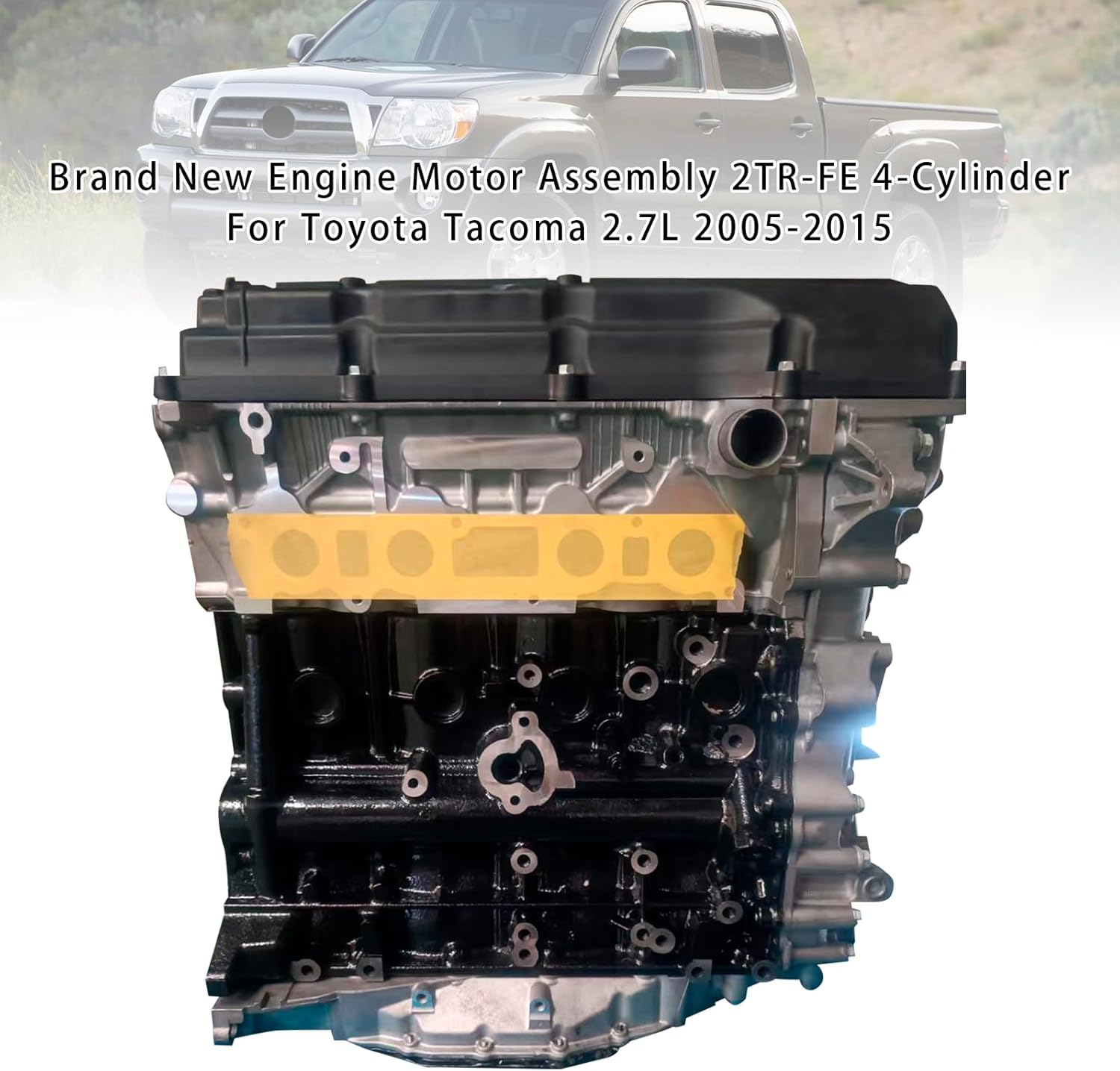 Bruce & Shark 2TR-FE 2.7L Engine Assembly 4-Cylinder Long Block for Toyota Tacoma 2005-2015 Direct Replacement 2TR-FE