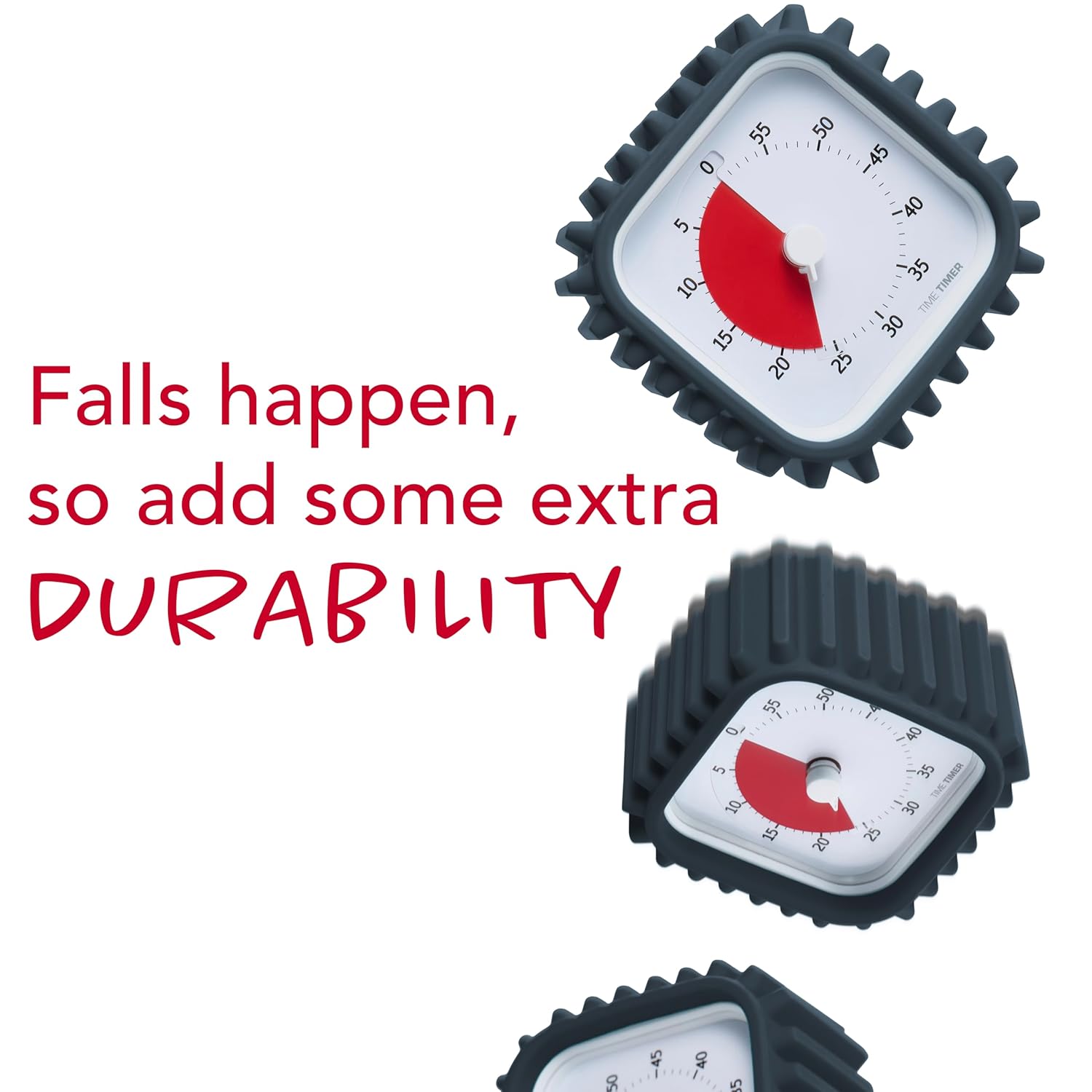 Time Timer MOD with Tire Protective Case - Charcoal Case with Visual Timer - Individual Sized 60 Minute Visual Countdown for ADHD, Autism, Kids, Students, and Pomodoro with Silent Operation (Tread)