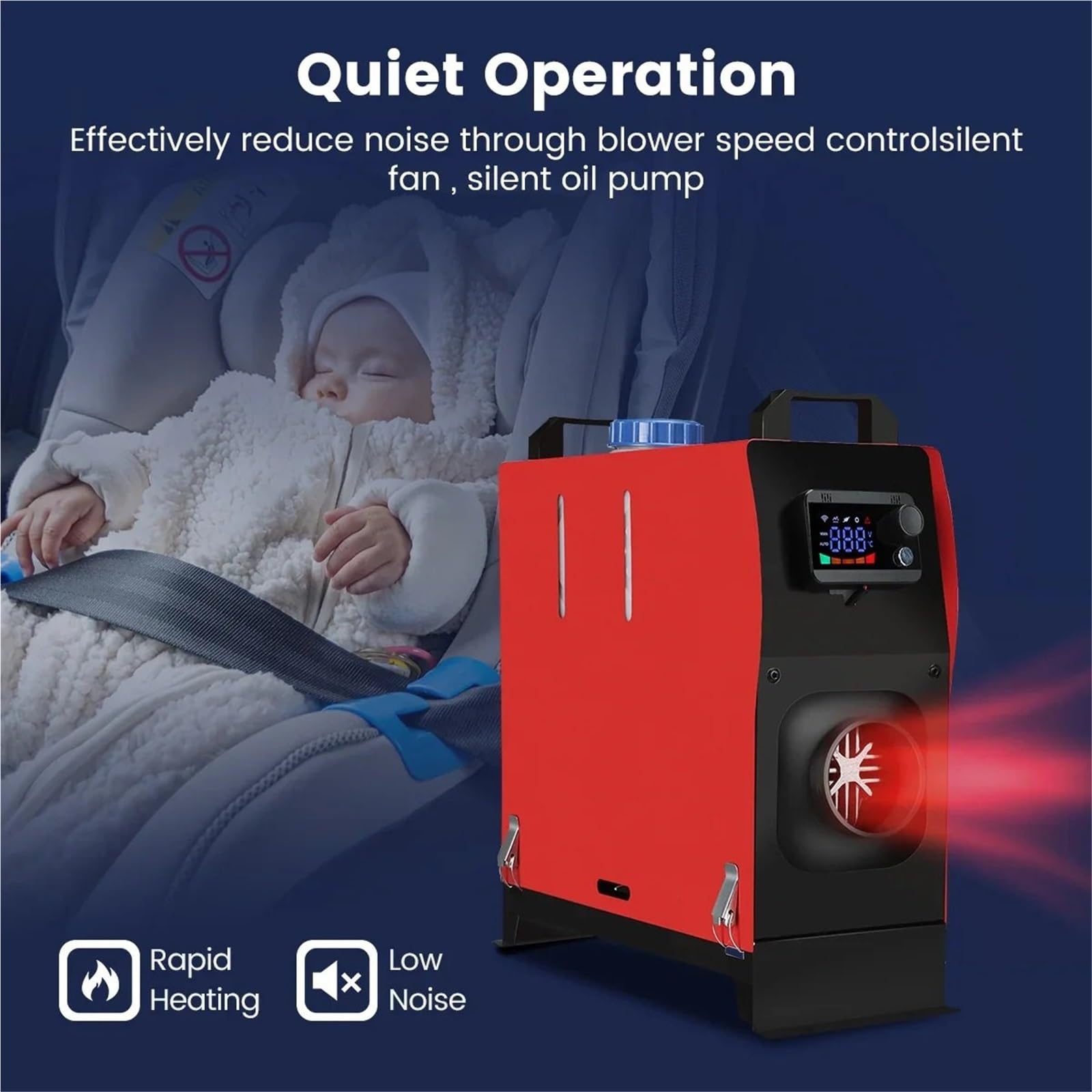 Nagrzewnica postojowa 12V 5-8kW Ogrzewanie Samochodowe, Ogrzewanie Wielofunkcyjne, Ogrzewanie Powietrza Na Olej Napędowy, Jeden Otwór, Monitor LCD, Ogrzewanie Postojowe samochodowy