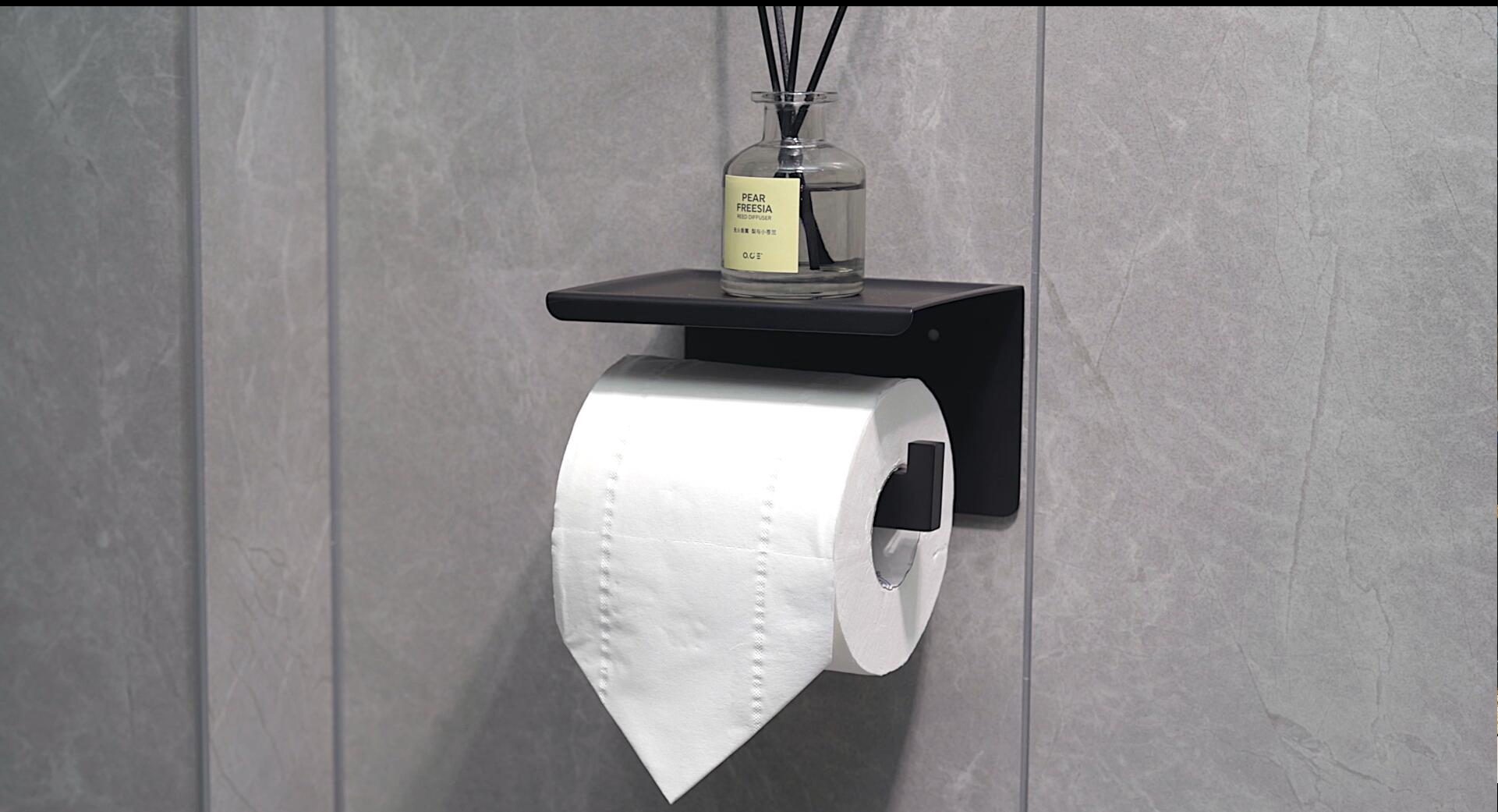 Toilettenpapierhalter Ohne Bohren - Edelstahl Mit Ablage Selbstklebend