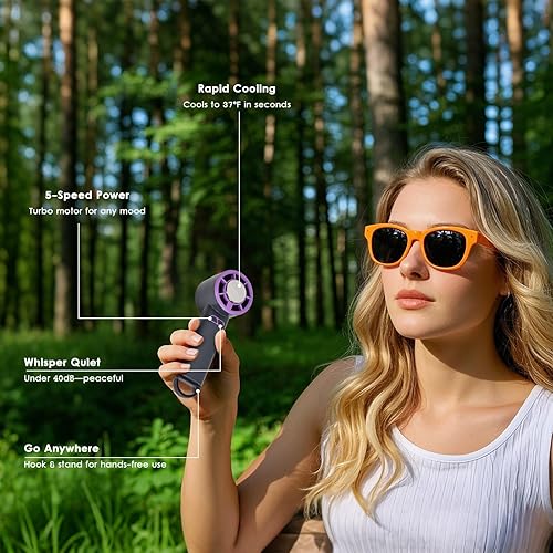 Miniatura 2 de Ventilador de mano personal - Mini ventilador portátil Y32 Pro I con batería de largo rendimiento - Ultra silencioso para nueva tecnología de